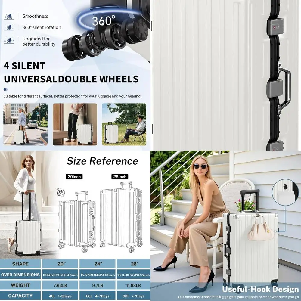 

28 Inch TSA Approved Spinner Suitcase with Hard Shell PC+ABS Material for Travel