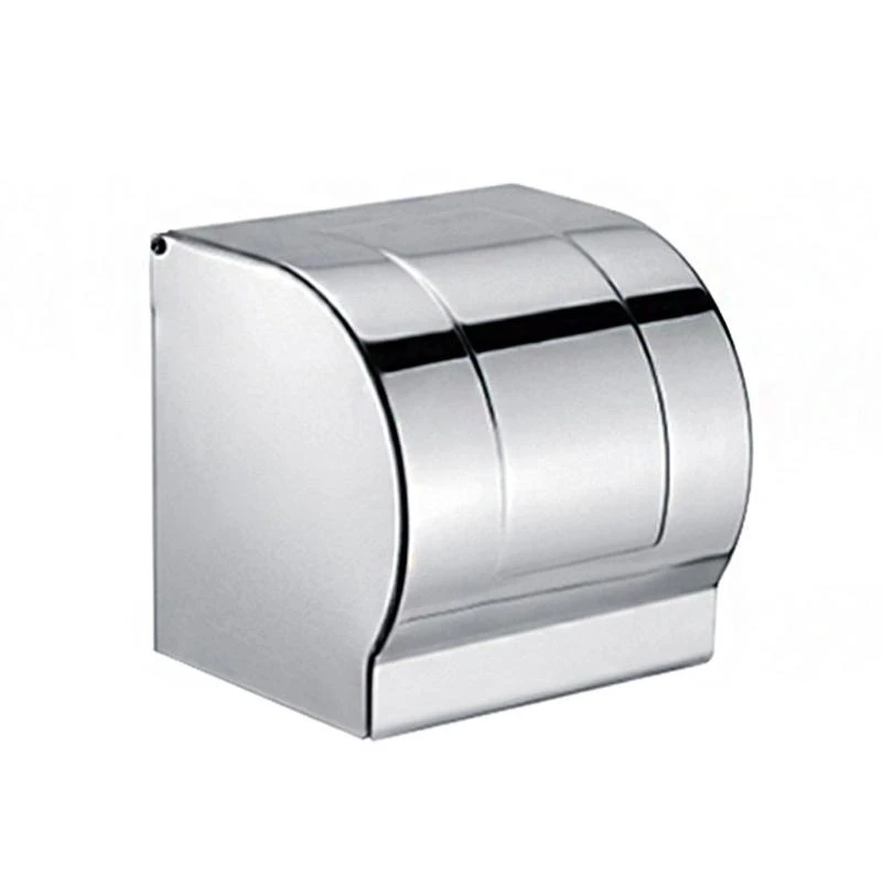  Stainless Steel Tissue Roll Dispenser Toilet Paper Holder Home Wall Hanging Toilet Tissue Box with Tray on the Top