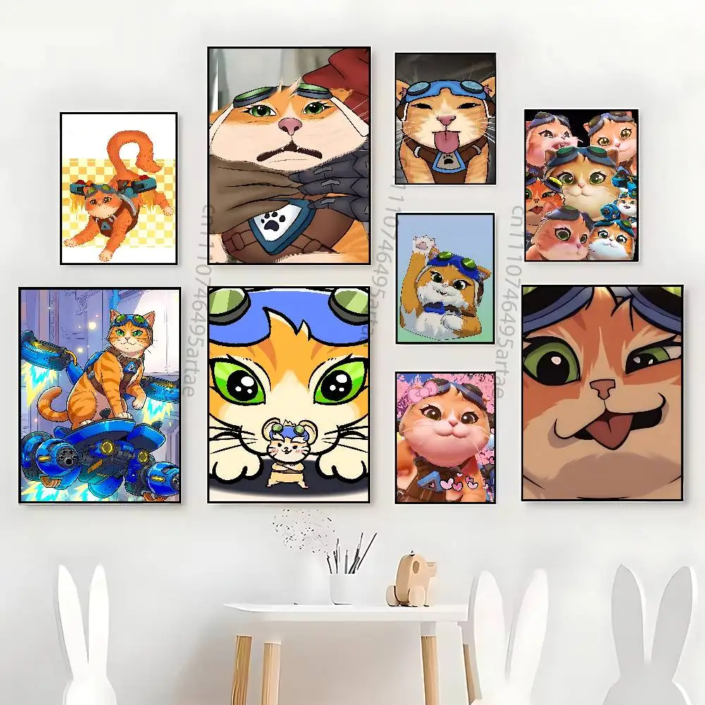 O-Overwatch JetpackS cat Artists Canvas Painting for Living Room Home Decor Poster Fans Gifts-unframed