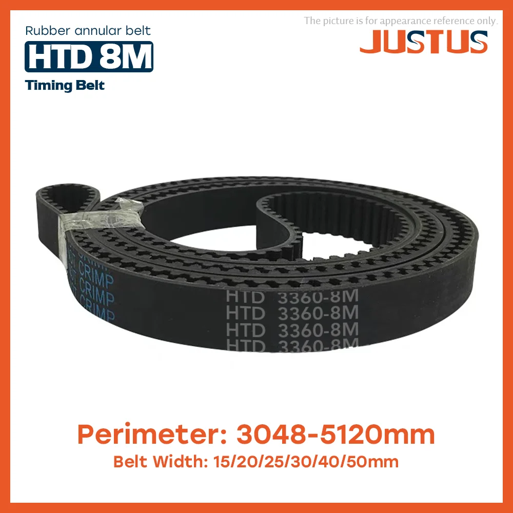 

HTD 8M Synchronous Belt Has A Circumference Of 3048mm-5120mmmm Width of 15/20/25/30/40/50mm, High Torque Rubber Synchronous Belt