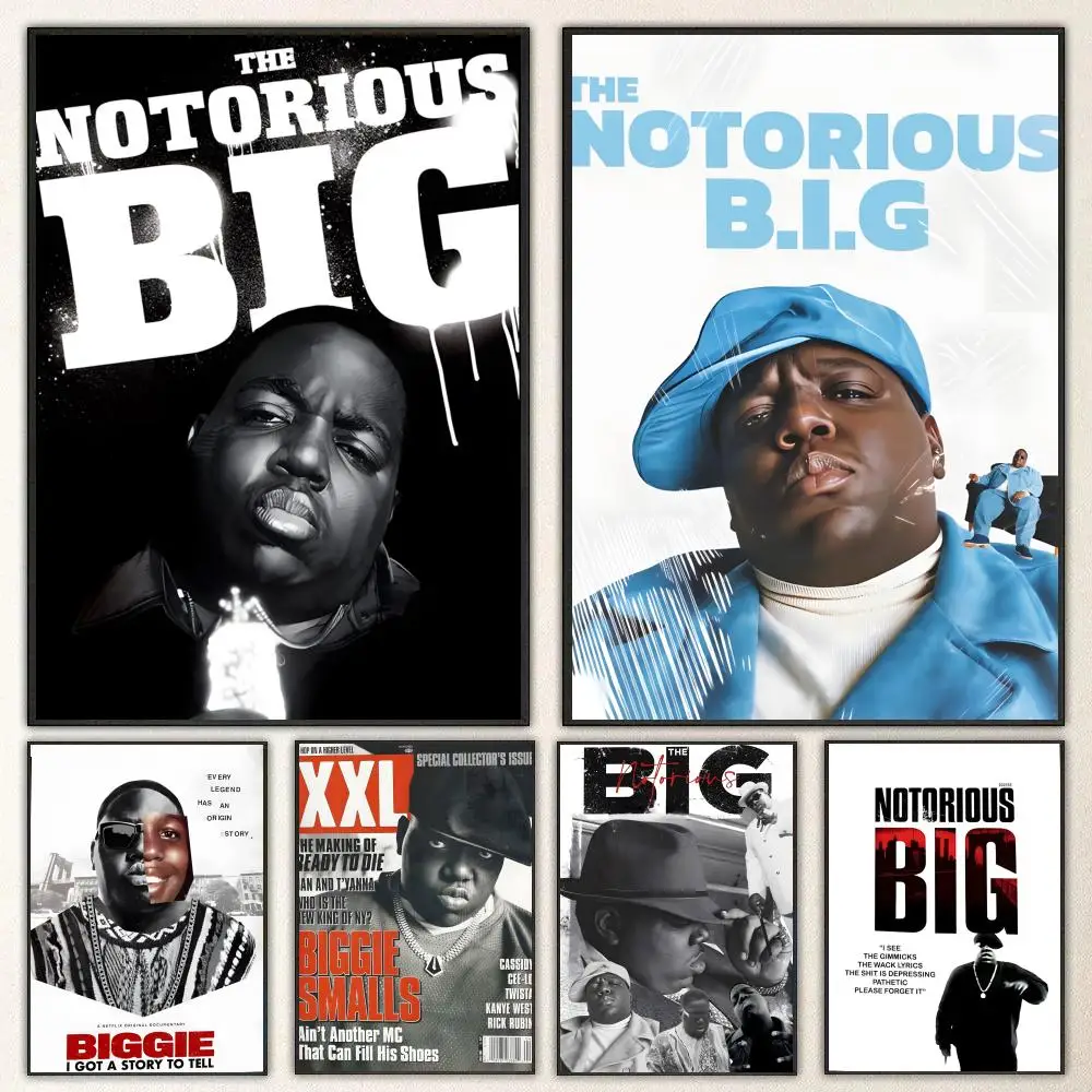 Singer Biggie Smalls Poster High-definition  poster stickers, suitable for bedroom, living room, home decoration
