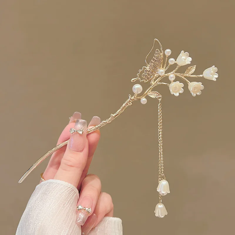 إكسسوارات شعر صينية رائعة جديدة مصنوعة من خليط معدني وإبر شعر نسائية مناسبة للارتداء اليومي ودبابيس شعر للفتيات