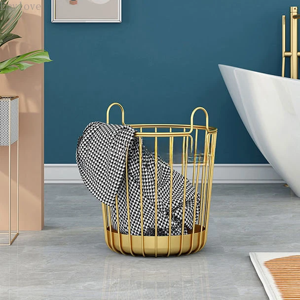 Home Laundry Basket Metal Wheel Basket Dirty Clothes Storage Laundry Organizer Organizer for Clothes Toys