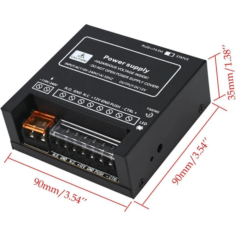 Controller di alimentazione per sistema di accesso alla porta Serratura elettrica Interfono Ingresso telecamera 110 V-240 V CA a uscita 12 V CC 4 A Durevole