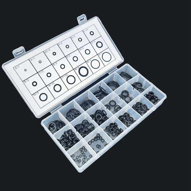 225PCS Rubber O-Ring Sealing Classification Gasket Kit Set Washer Ring Kit For Plumbing Automotive Mechanic Repairs