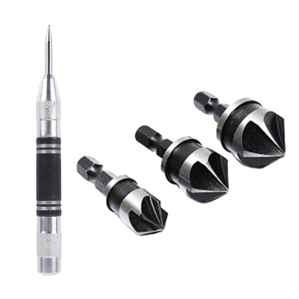 Screwdriver Bit Countersink DrillBit Center Punch Efficient 90 Degree Chamfer Drill Bit for Wood and Soft Metals Choose Sizes