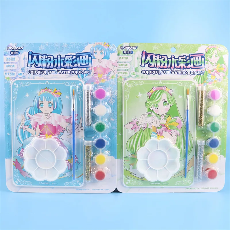 เด็ก Glitter สีน้ําภาพวาดของเล่นชุดของเล่นเด็กภาพวาด DIY ของเล่น Doodle Handmade ของเล่นเพื่อการศึกษาของขวัญ