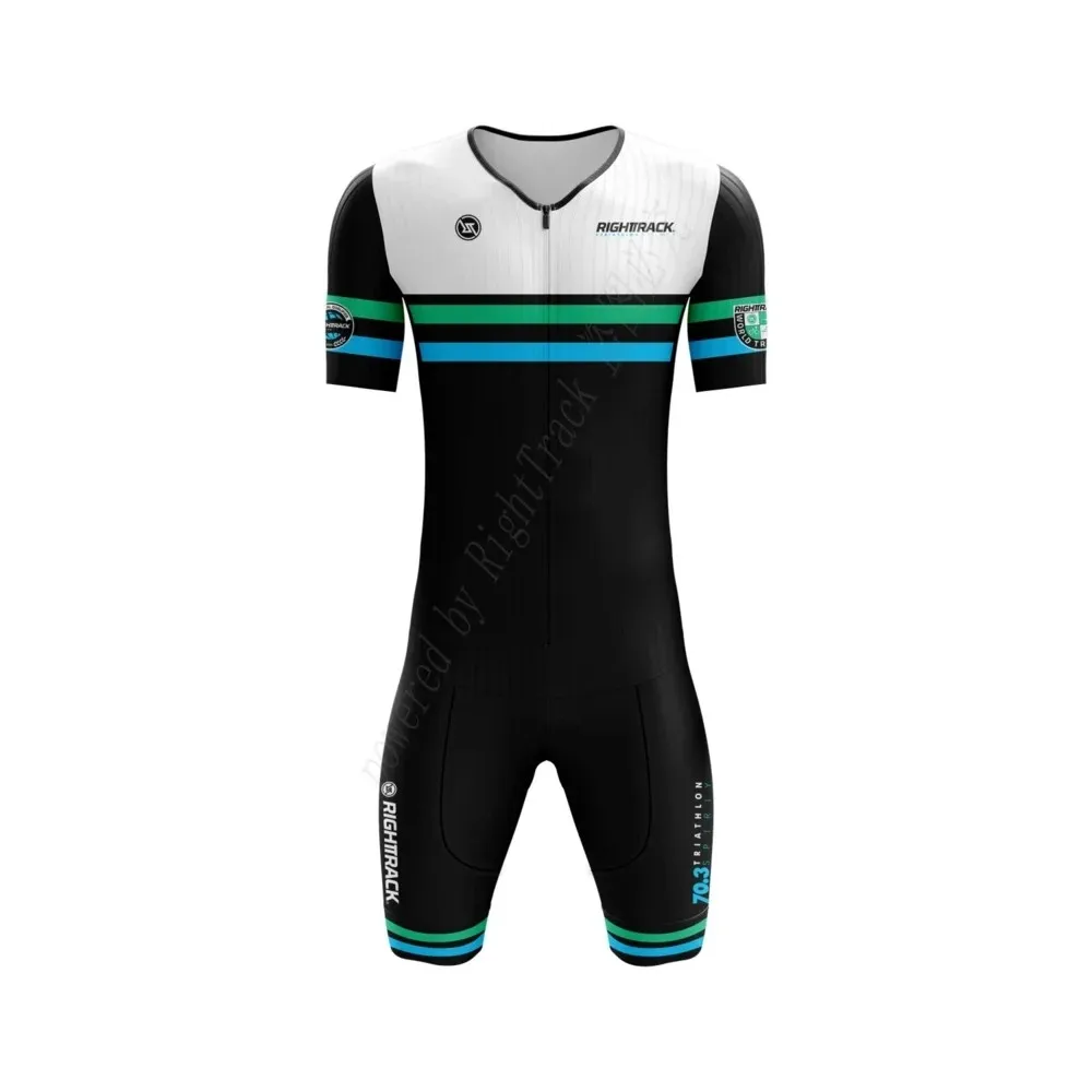 Right Track Triathlon Clothing Swimming/Running/Cycling Trisuit Pro Team Sport Skinsuit Quick Dry Short Sleeve One-piece Tights