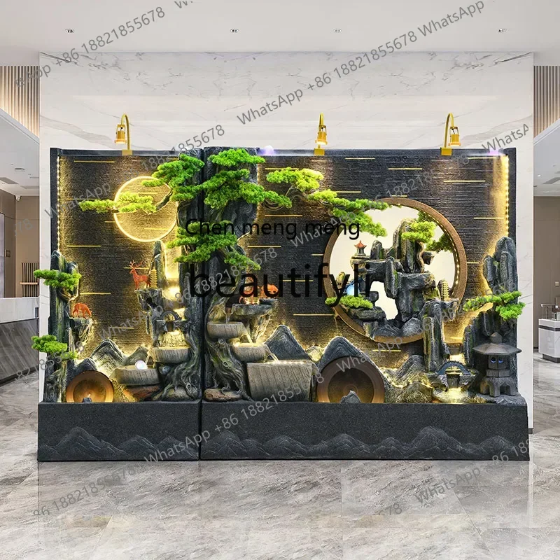 

D178 Double-sided water curtain wall, flowing screen, water feature, rockery, fish pond landscape, garden landscaping ornament