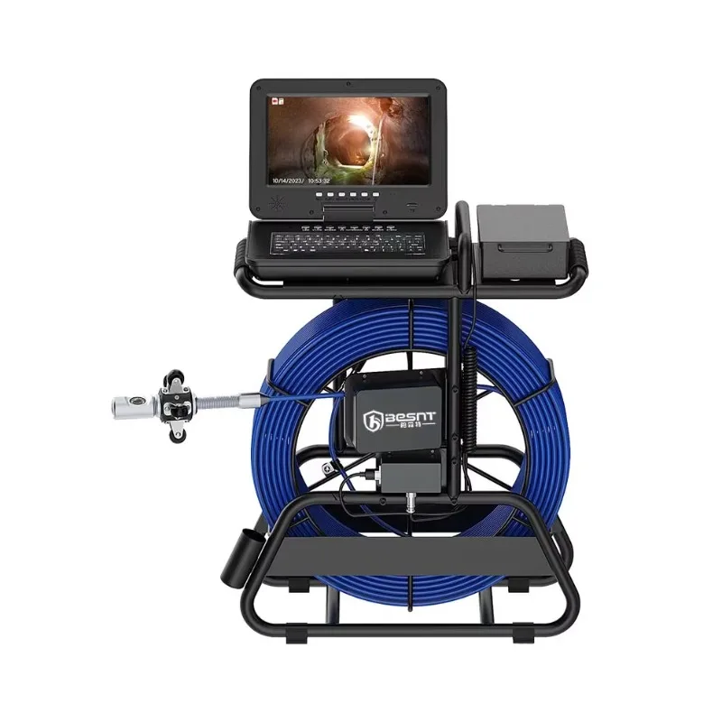 

[2026]Sewer Drain Pipe Inspection Crawler Head With Depth Locator 10.1 Inch Color 100M Self-Leveling