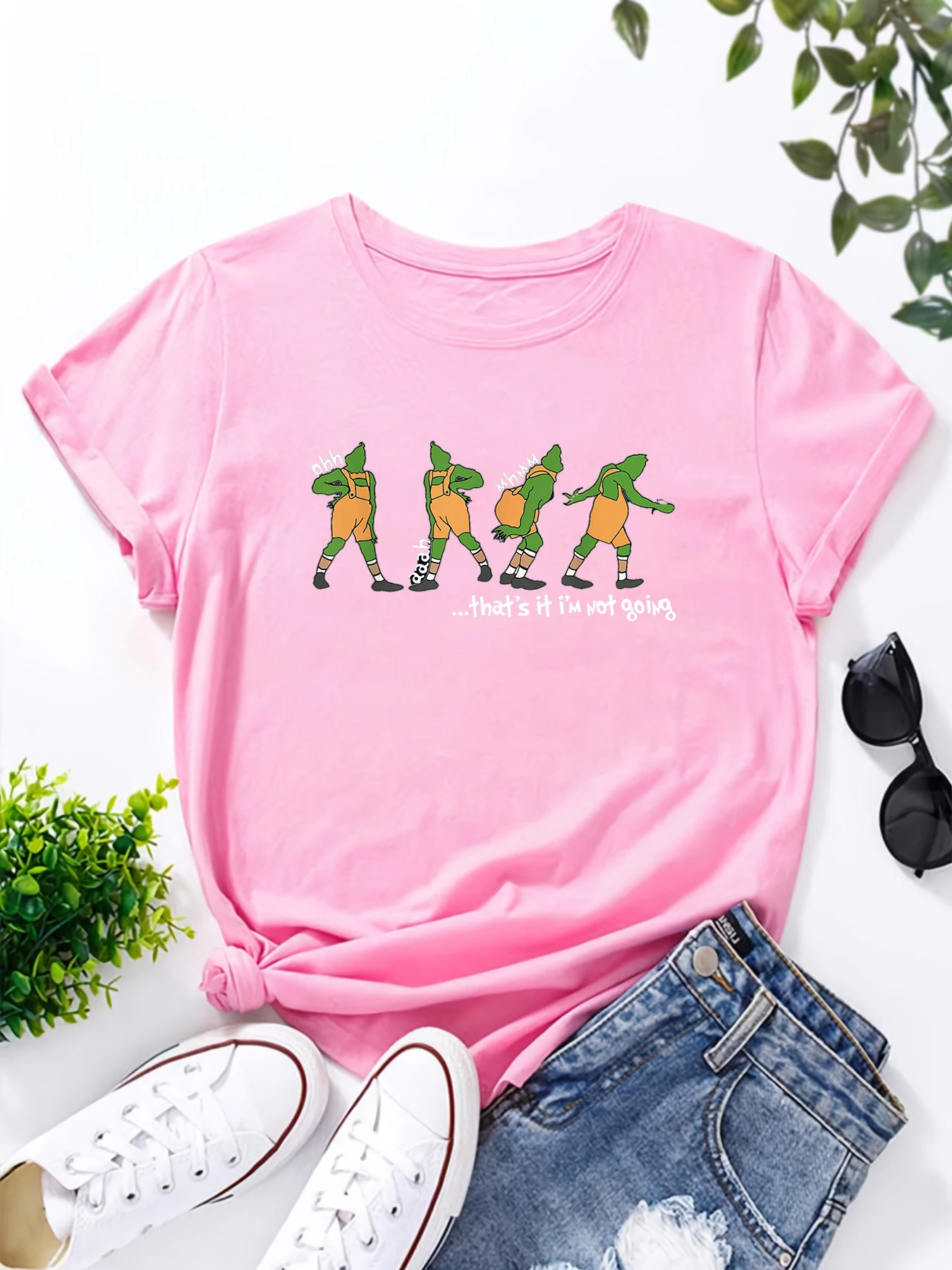 Going Grinchmas Funny Grinch Print T Shirt Women Short Sleeve O Neck Loose Tshirt Summer Women Tee Shirt Graphic female tops