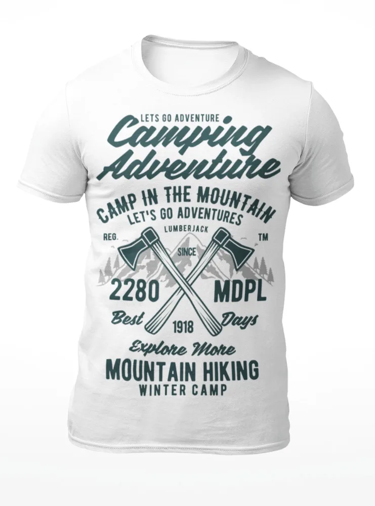 Мужская футболка для кемпинга, приключений, горных походов, женская футболка высокого качества из 100% хлопка с коротким рукавом