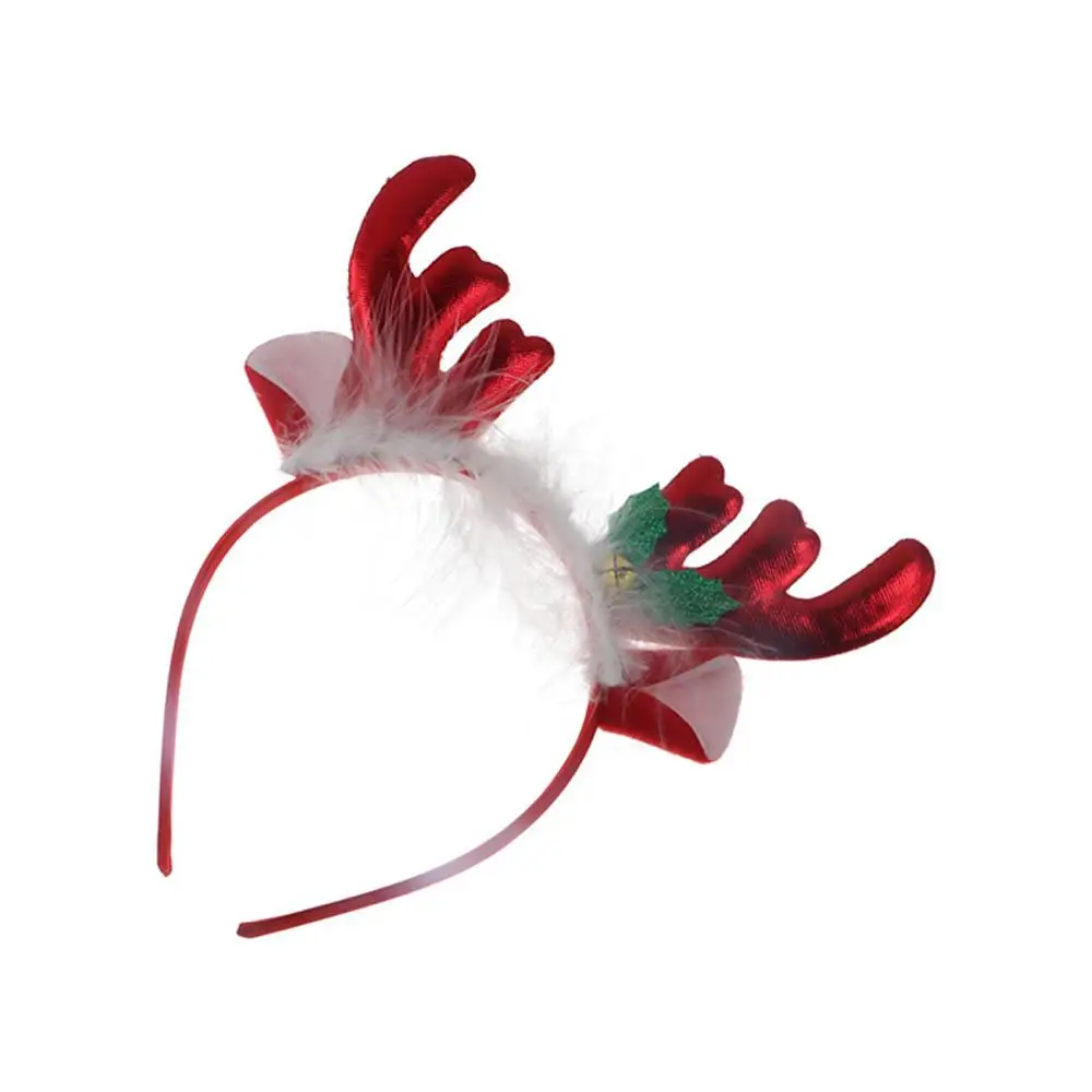 

Funny Girl Bow Elk Santa Party Dress Up Christmas Hair Band Antlers Headband Christmas Decoration Female Plush Hair Hoop