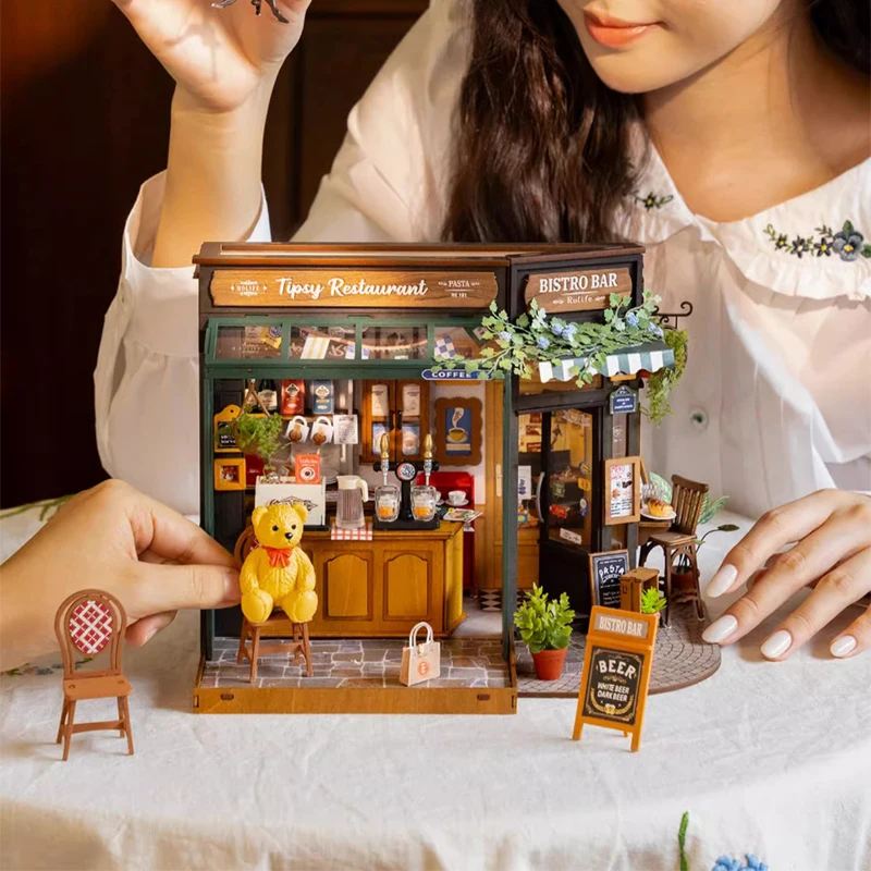 อะนิเมะ Kawaii การ์ตูน DIY Handmade Hut Art Miniature House บ้านเด็กประกอบอาคารบล็อกของเล่นหญิงของขวัญวันเกิด