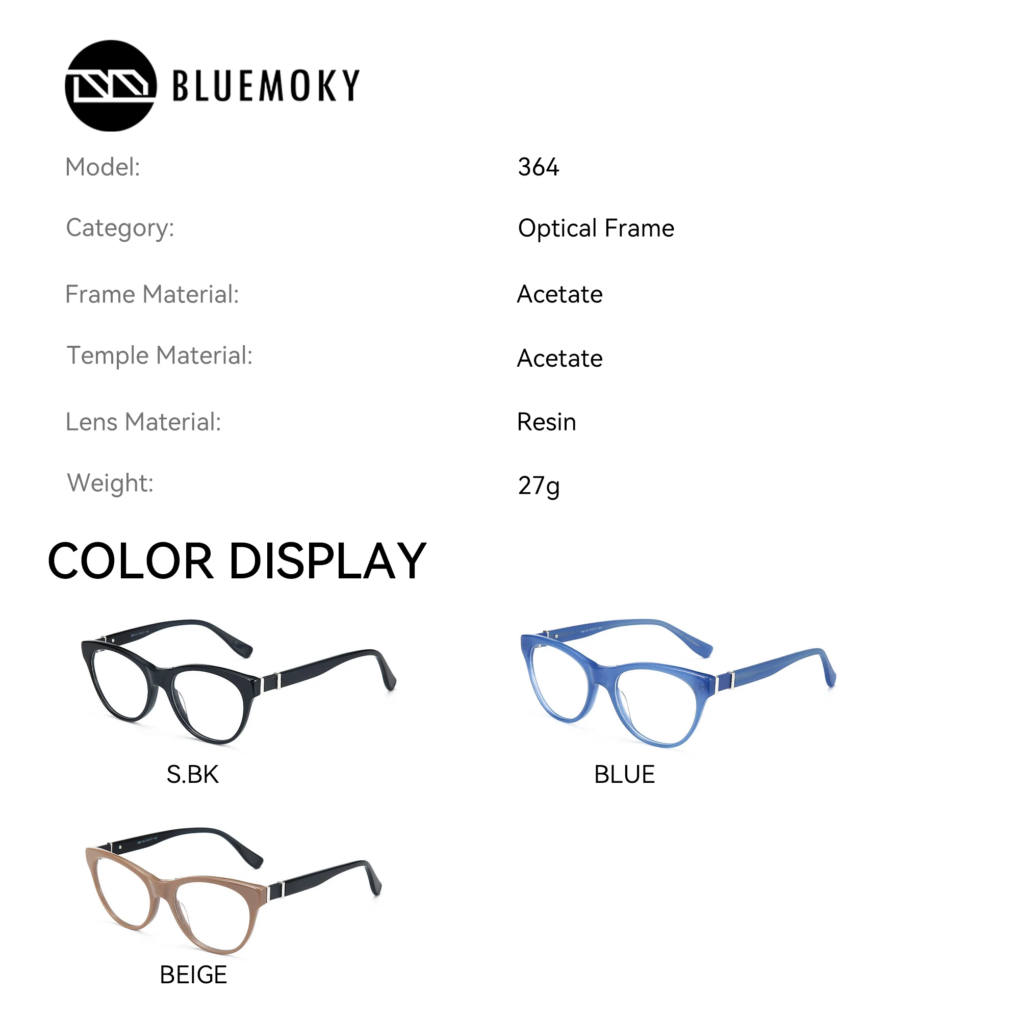 BLUEMOKY (XXS) Occhiali da vista a farfalla in fibra di acetato fatti a mano, fotocromatici multifocali neutri, miopia anti luce blu