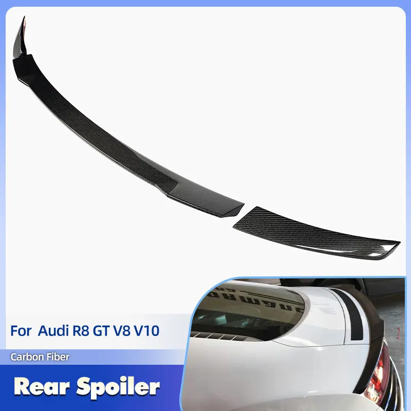 Car Rear Trunk Spoiler Wings Full Carbon Fiber for Audi R8 GT V8 V10 Base Coupe 2007-2016 Racing Rear Spoiler Boot Wing Lip