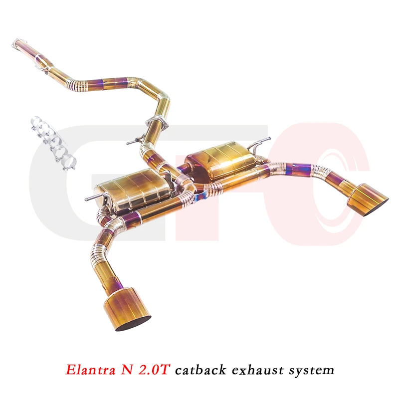 

For the modern Elantra N 2.0T catback high-performance exhaust system, titanium material, with a valved muffler. 114mm tip