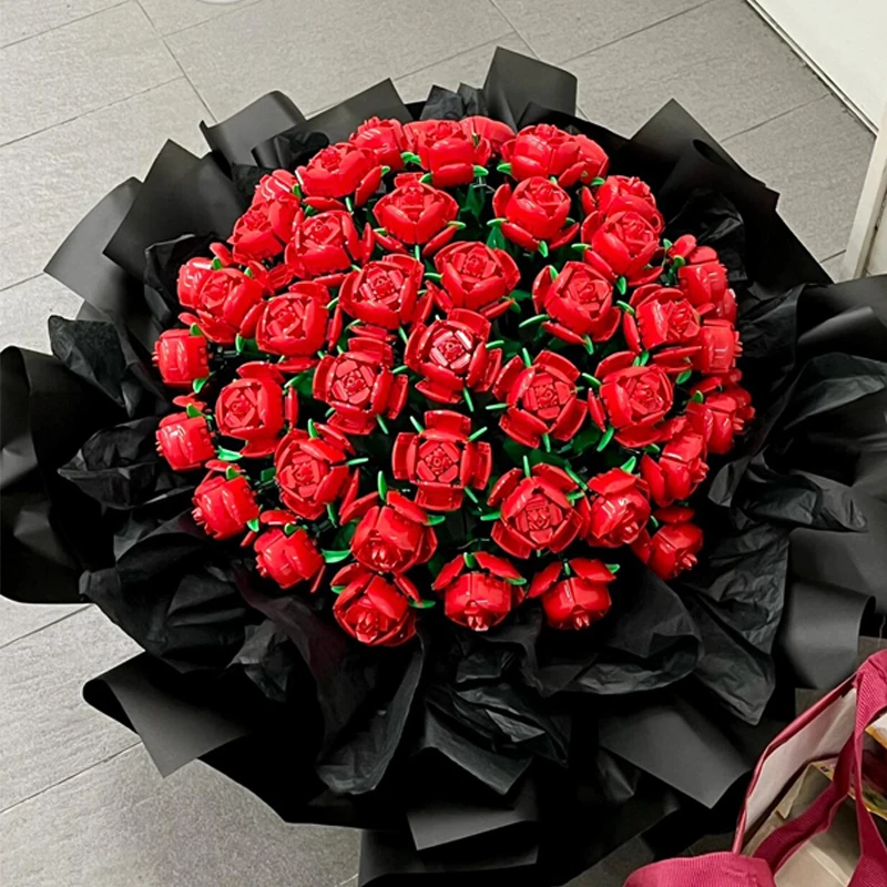 

Rose bouquet building blocks girl series assembling toys compatible with Lego particles Valentine's Day birthday Gifts to expres