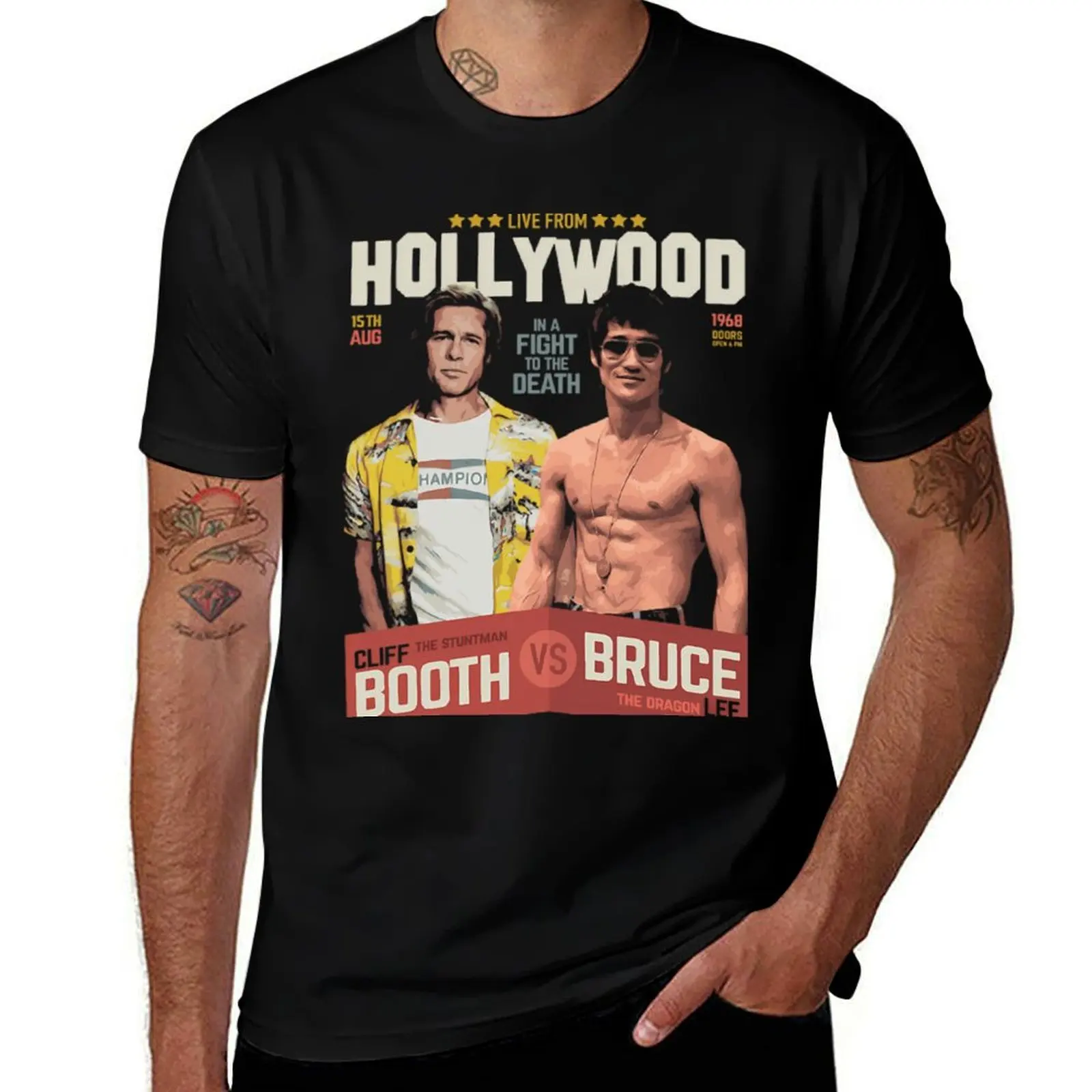 Camiseta Clásica Vintage de la Película 'Actores Dragón Legendario', Corte Holgado Casual, Manga Corta