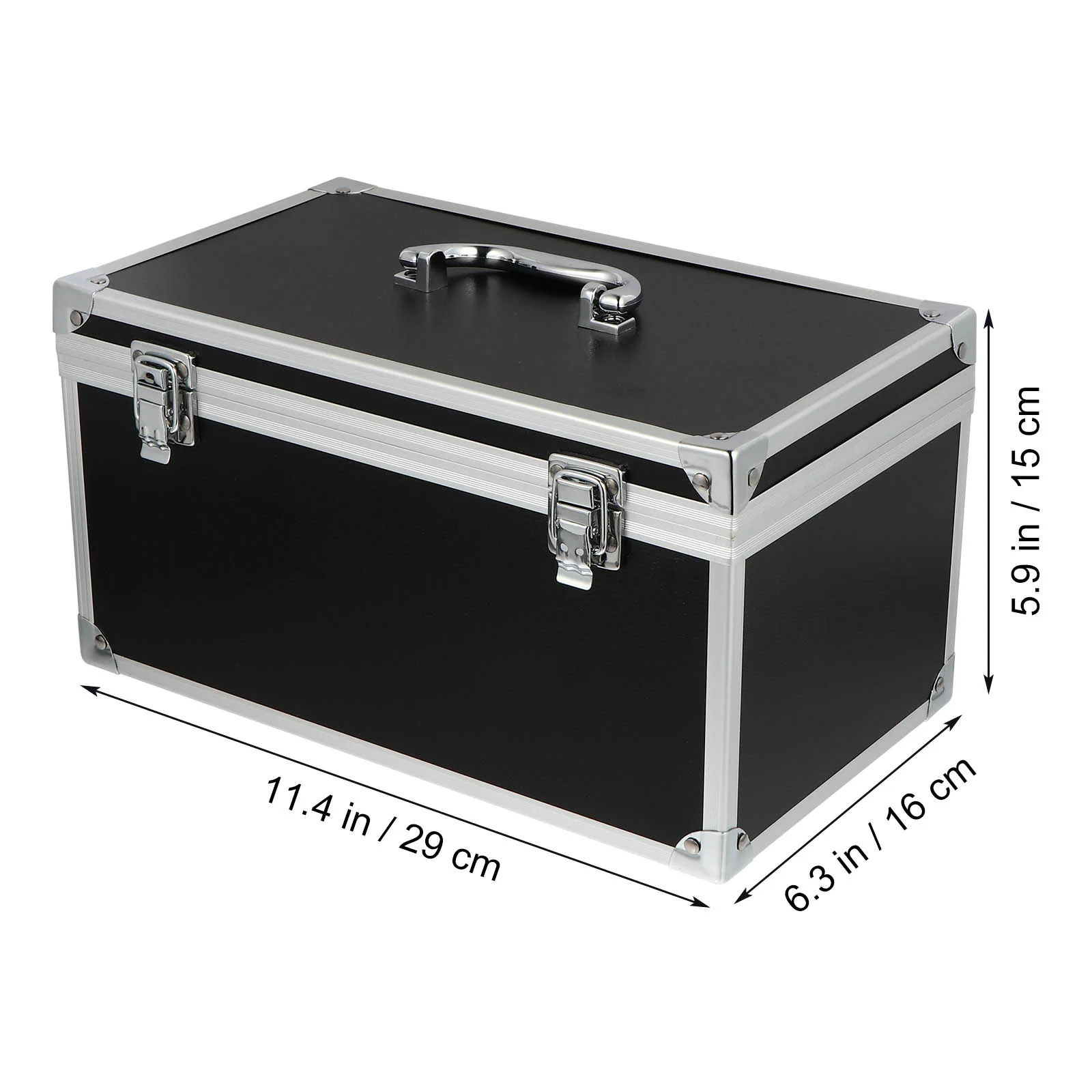 Toolbox Black Portable Case Aluminum Instrument Frame Small Parts Carrying Alloy Multifunction