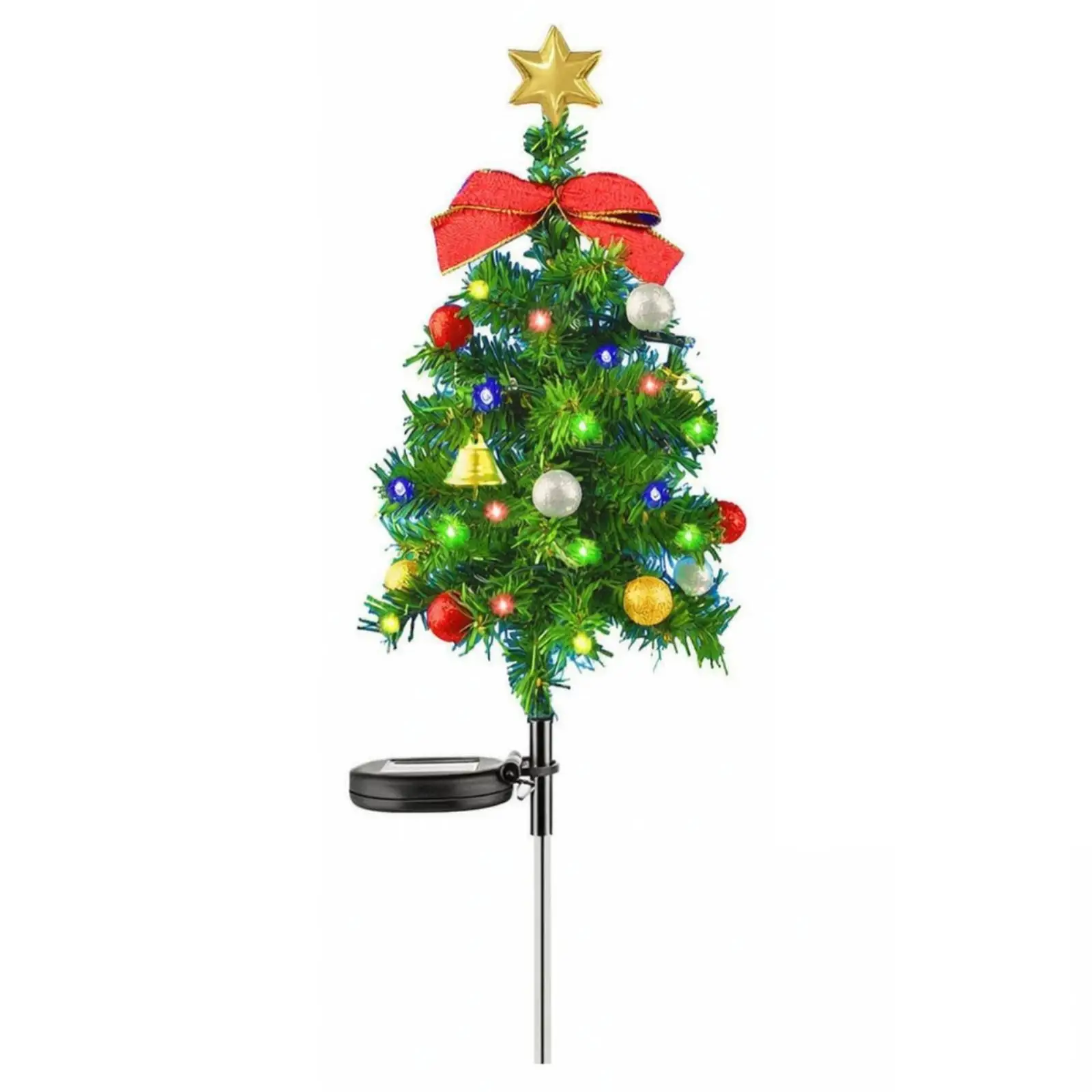 Solar-Powered Christmas Tree Stake Light IP65 Waterproof Solar Holiday Garden Stake Lights Weather-Resistant for Lawn, Pathway,