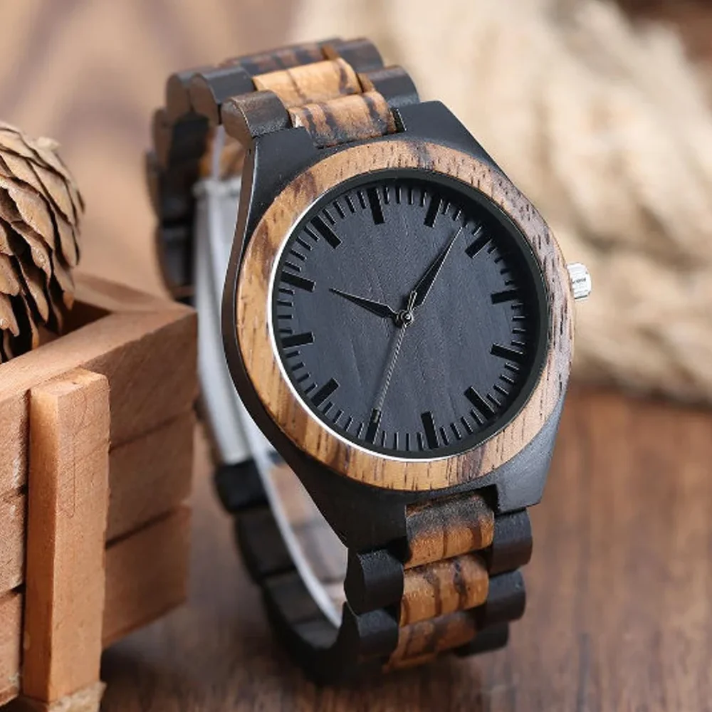 

Personalised Wrist Watch For Men Luxury Timepieces Chronograph Wood Quartz Wacthes Box for Him Gifts Dropshipping Customized