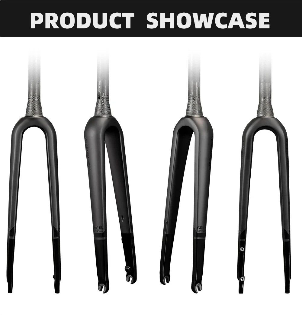 TOSEEK Gravel-Gabel 700C*45C T800 Carbonfaser Fahrrad-Vordergabel Rennradgabel Konische Gabeln QR 9*100mm oder Steckachse 12*100mm – Detail 6