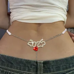 1pc Sexy 2025 Love Bikini Chain Fashion Rhinestone Body Chain Thong Accessories For Women