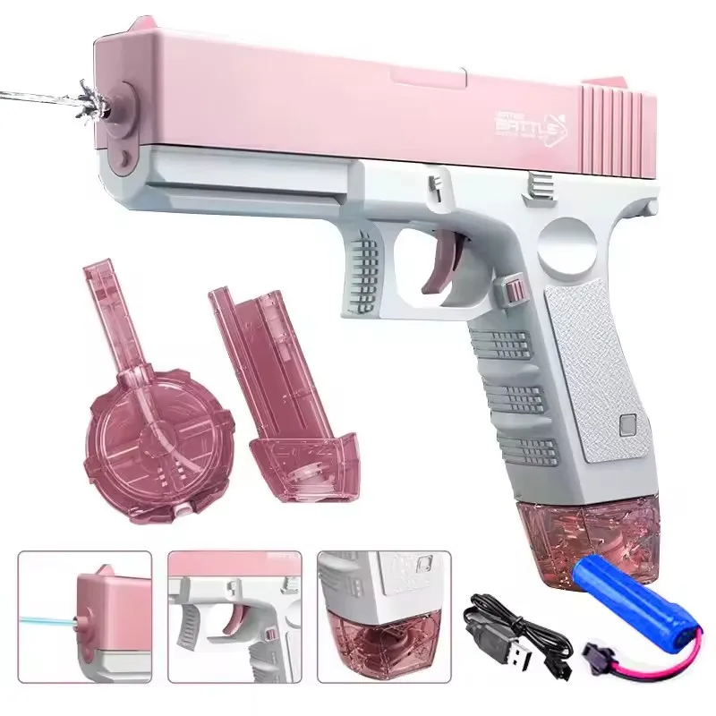 NONE Elektrische Wasser Pistolen Für Erwachsene Leistungsstarke Spritzen Automatische Wasser Saug Wasser Blasters Sommer Outdoor Strand Spielzeug Für jungen Kind Geschenk 9
