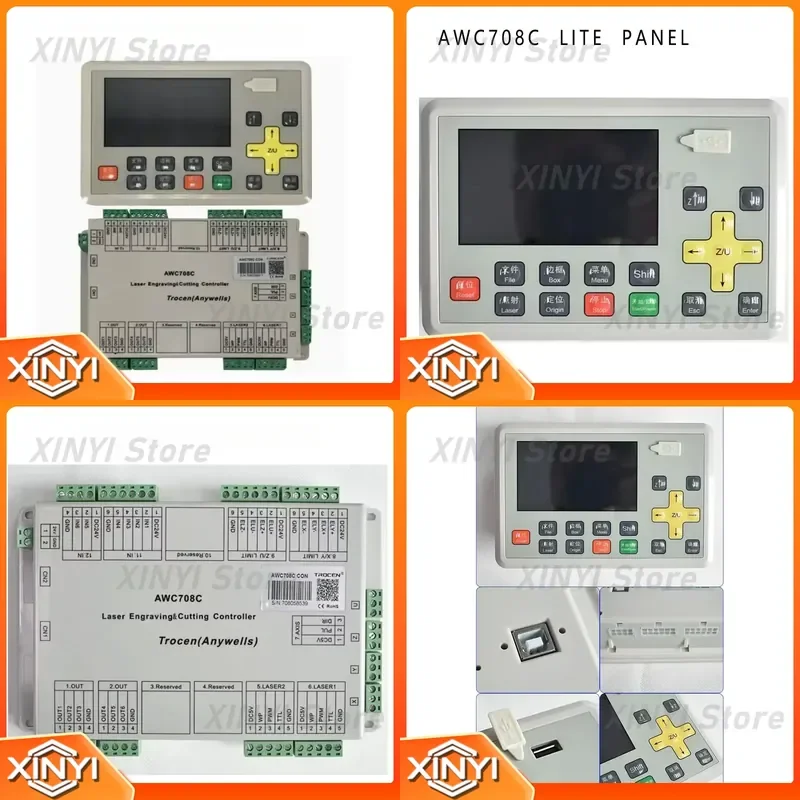 for Original Laser Machine Controller AWC708C Control Panel AWC708C Lite LCD Display