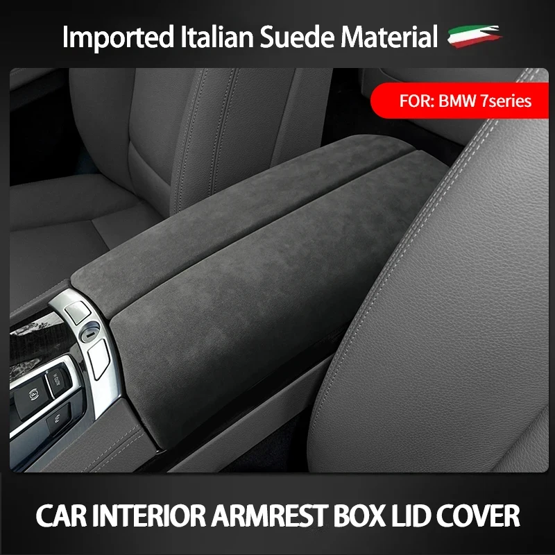 

For BMW 7 Series 2009 2010 2011 2012 2013 2014 2015 Car Armrest Lid Box Cover Suede Central Protective Pad Panel Accessories