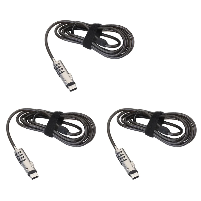 

FUFU 3X USB-замок с паролем, компьютерный замок, защита от кражи, универсальный замок с паролем для ноутбука