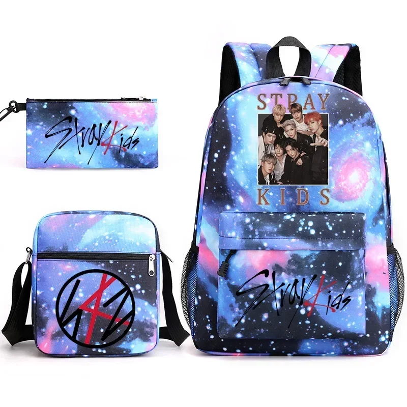 Kpop Stray Kid Backpack Schoolbag Shoulder Bag Pencil Case Gift for Kids Students