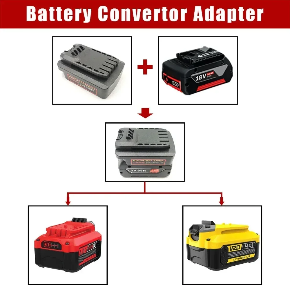 Adapter Converter for Bosch BAT Series 18V Li-ion Battery Convert To for CRAFTSMAN 20V for Stanley 18V Lithium Power Tools Drill