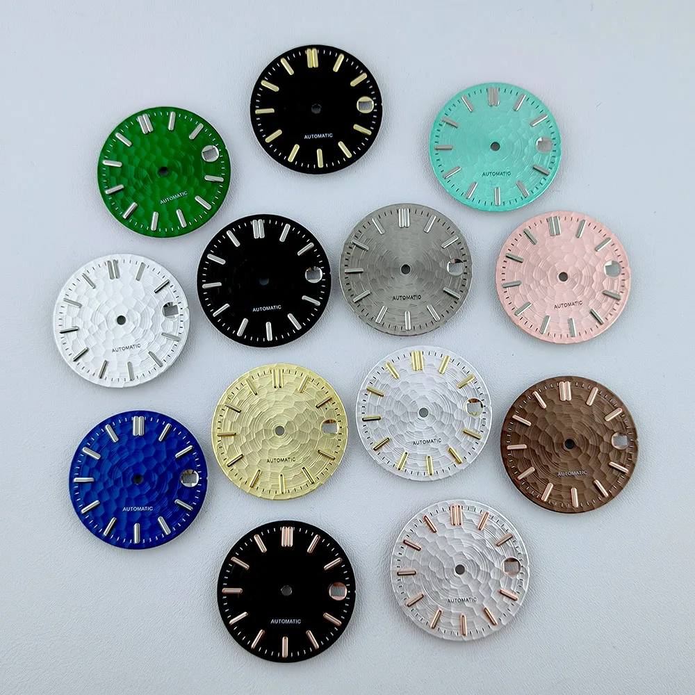 NH35 Dial 28.5mm Watch Dial Custom logo Dial Green Luminous dial Fit NH35 movement watch accessories