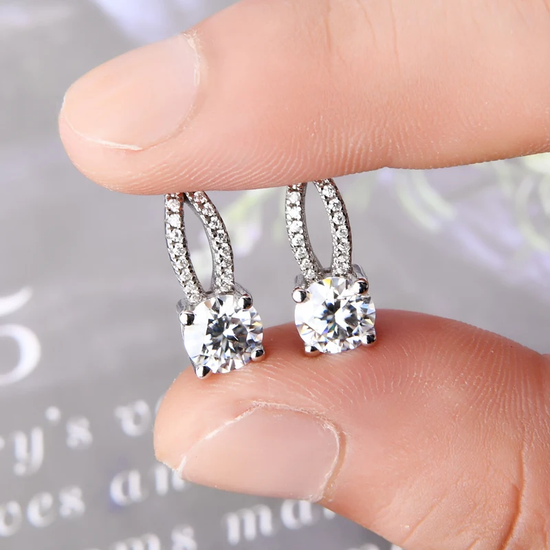 IOGOU VVS1 Real Moissanite Jewelry Set 925 Sterling Silver Sparkle Drop Earrings Pendant Necklace for Women With GRA  Certified