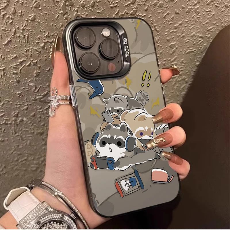 Матовый чехол Cute Little Raccoon для Xiaomi Redmi Note 13 12 11 Pro Plus 4G 5G 12S 11S 10S 10 9 9S 8 12C 13C A3 Задний бампер