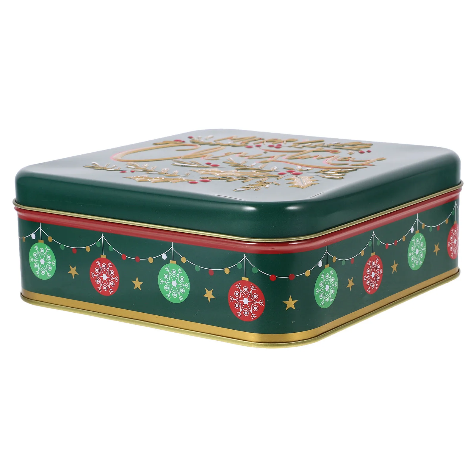 

Christmas Tinplate Box Decorative Candy Cookie Biscuit Storage Container Spacious Lid Gift Box Christmas Candy Tins