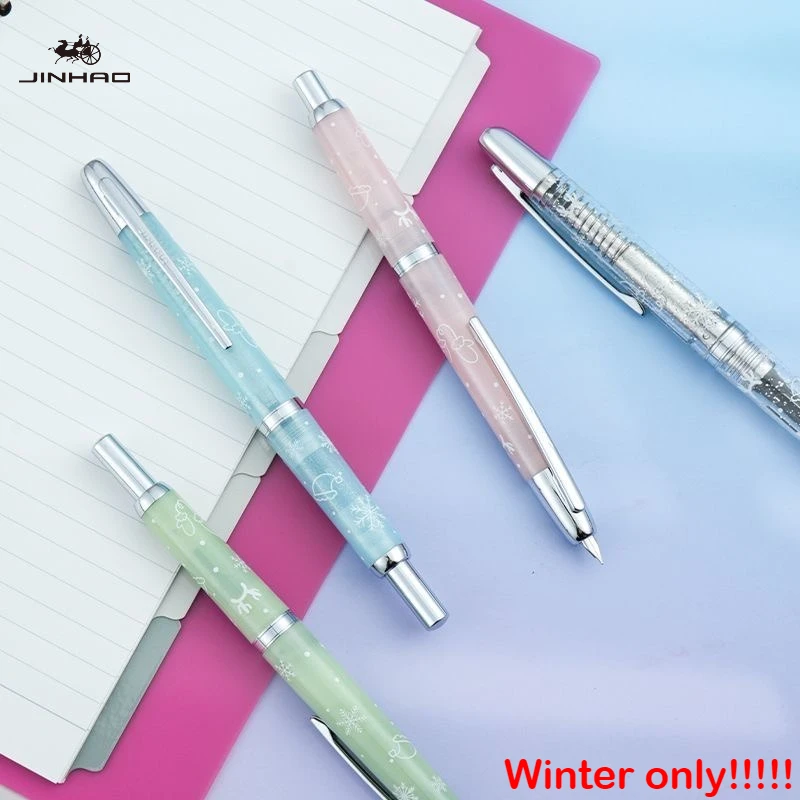 

Winter Limited Edition! JINHAO 20 Press Fountain Pen Retractable 03 EF F Nib Writing Ink Pen School Office Supplies Stationery