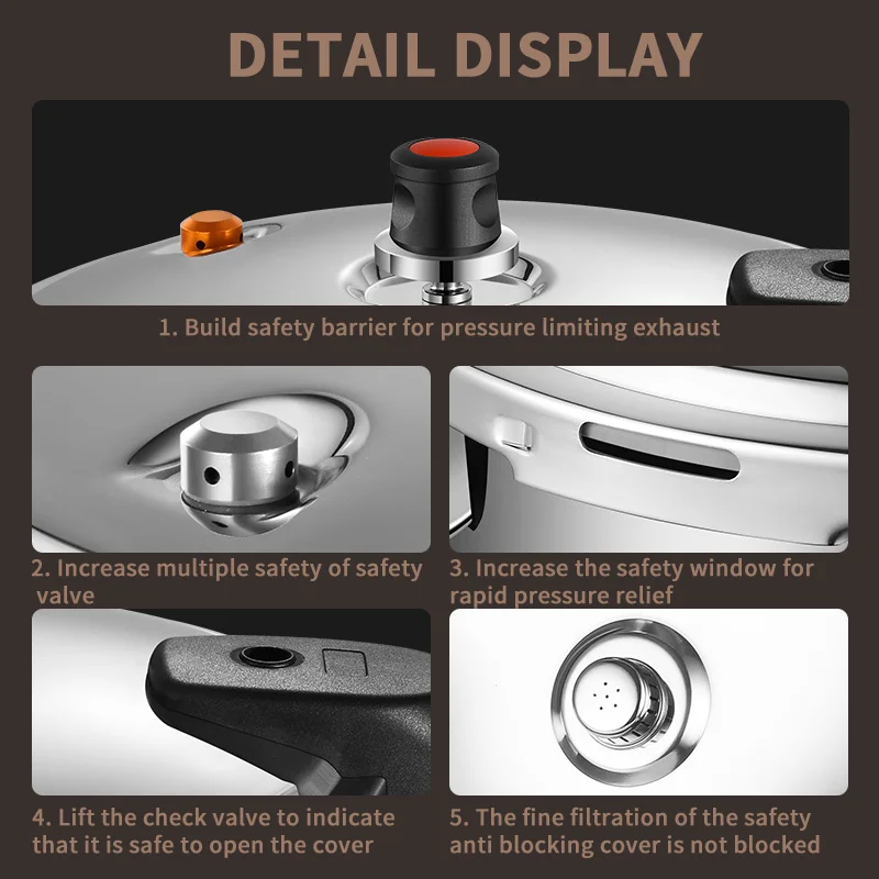 Panela De Pressão De Gás De Cozinha, Panela De Alta Pressão, Panela De Arroz, Economia De Energia, Proteção De Segurança, Máquina De Cozimento Rápido, 220V, 4L, 80KPa