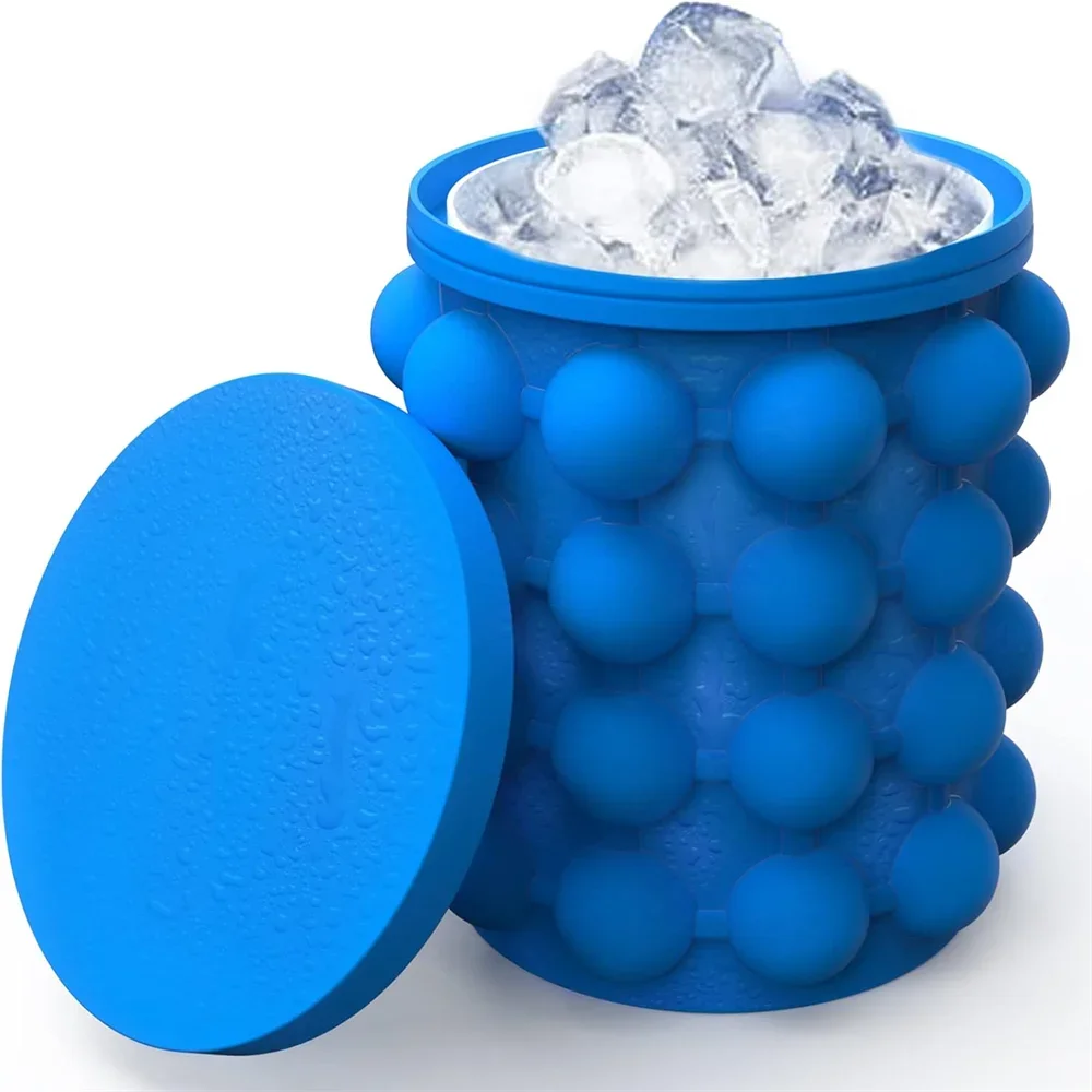 

1pc Silicone Ice Cube Tray Quick Freeze Ice Bucket,Round Ice Maker for Chilled Beverages,Easy to Freeze,Durable & Easy to Clean