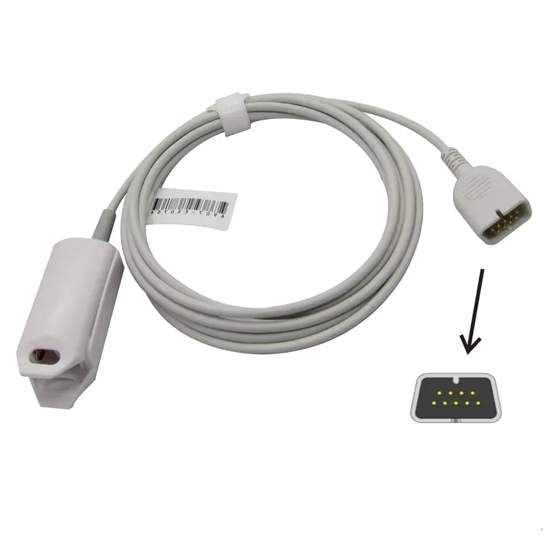Compatible for Nihon Kohden DB9 SPO2 Probe Sensor Monitors Reusable Finger Sensor Saturation Data Rate and