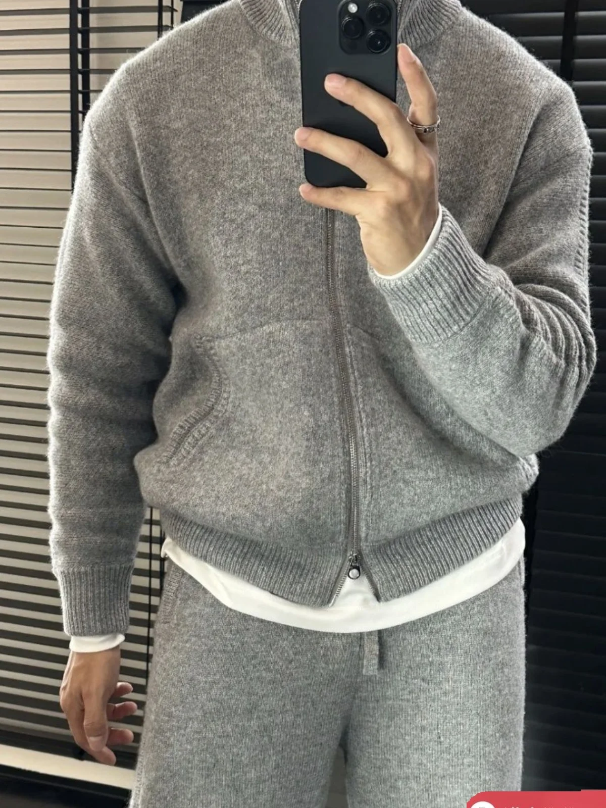 

Korean Sle Knitted Cardigan Men's Lightweight Luxury Faion Double Zipper Stand Collar Casual Sweater Trendy Leisure Pullover