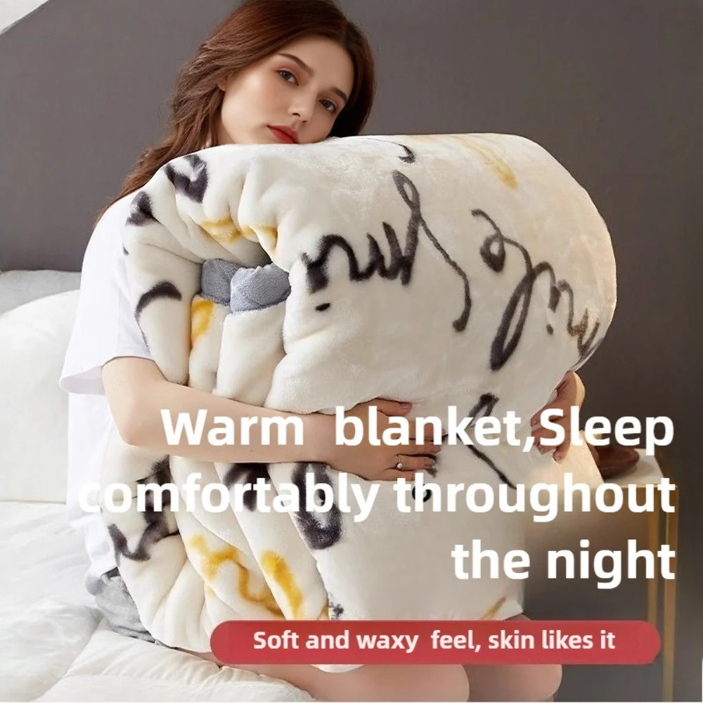 

Утолщенное коралловое флисовое одеяло Raschel Blanke, универсальное термобелье для дивана, одеяло для сна, односпальная кровать, семейный фланелевой чехол