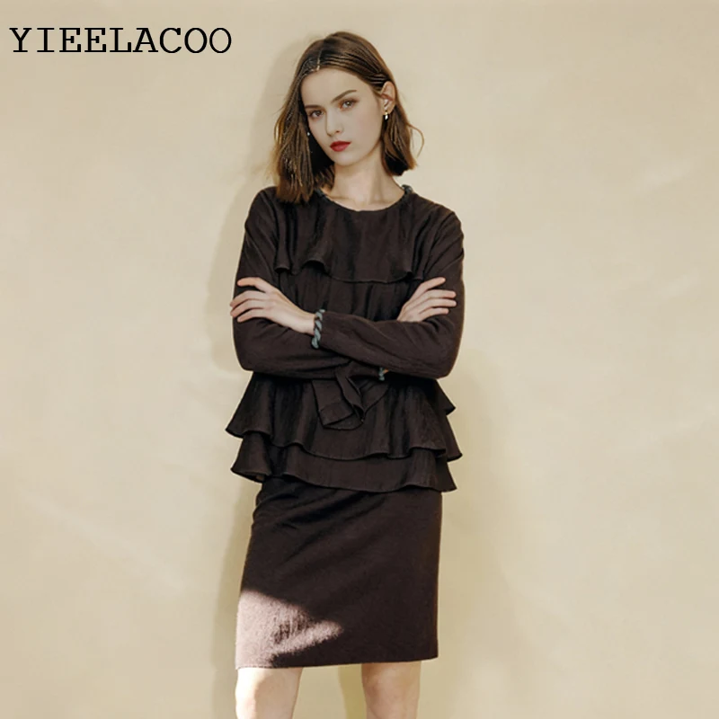 

Женская рубашка с рюшами и краями, топ в стиле ретро Lazy One 2025, осень/весна, базовая рубашка с длинными рукавами, простая