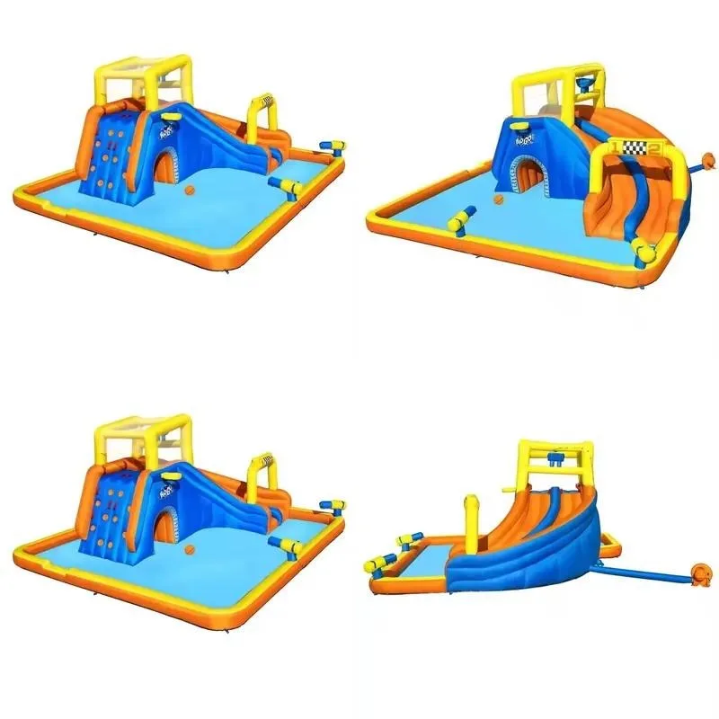 Giant Inflatable Water Park Splash Court Outdoor PVC Inflatable Water Games for Adults and Kids Summer Fun