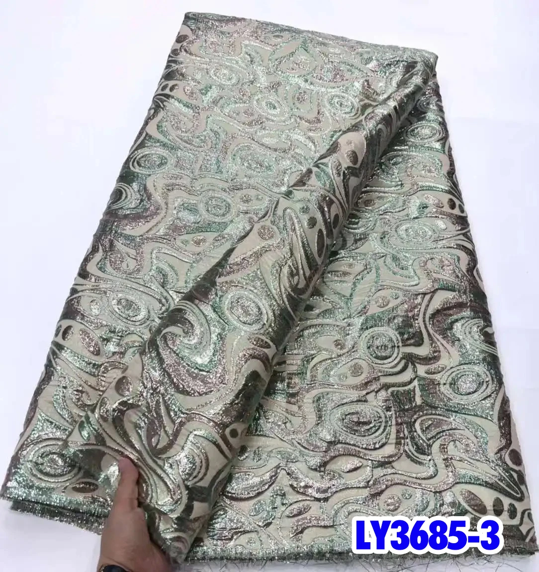 African Jacquard Lace Fabric 2024 High Quality Nigerian French Brocade Lace Fabric For Wedding Party Luxury Women Dresses