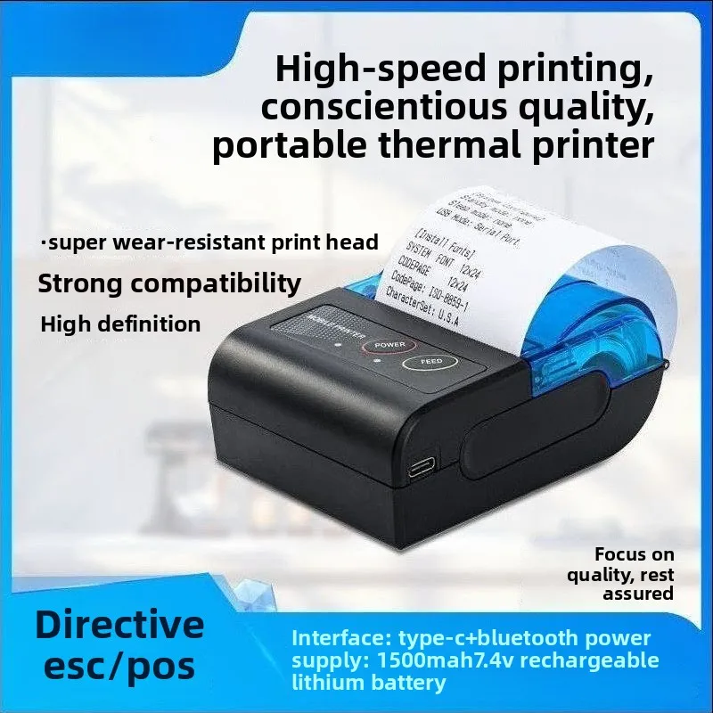 

Portable Mini 58MM Thermal Bluetooth Printer Handheld Wireless Receipt Printer