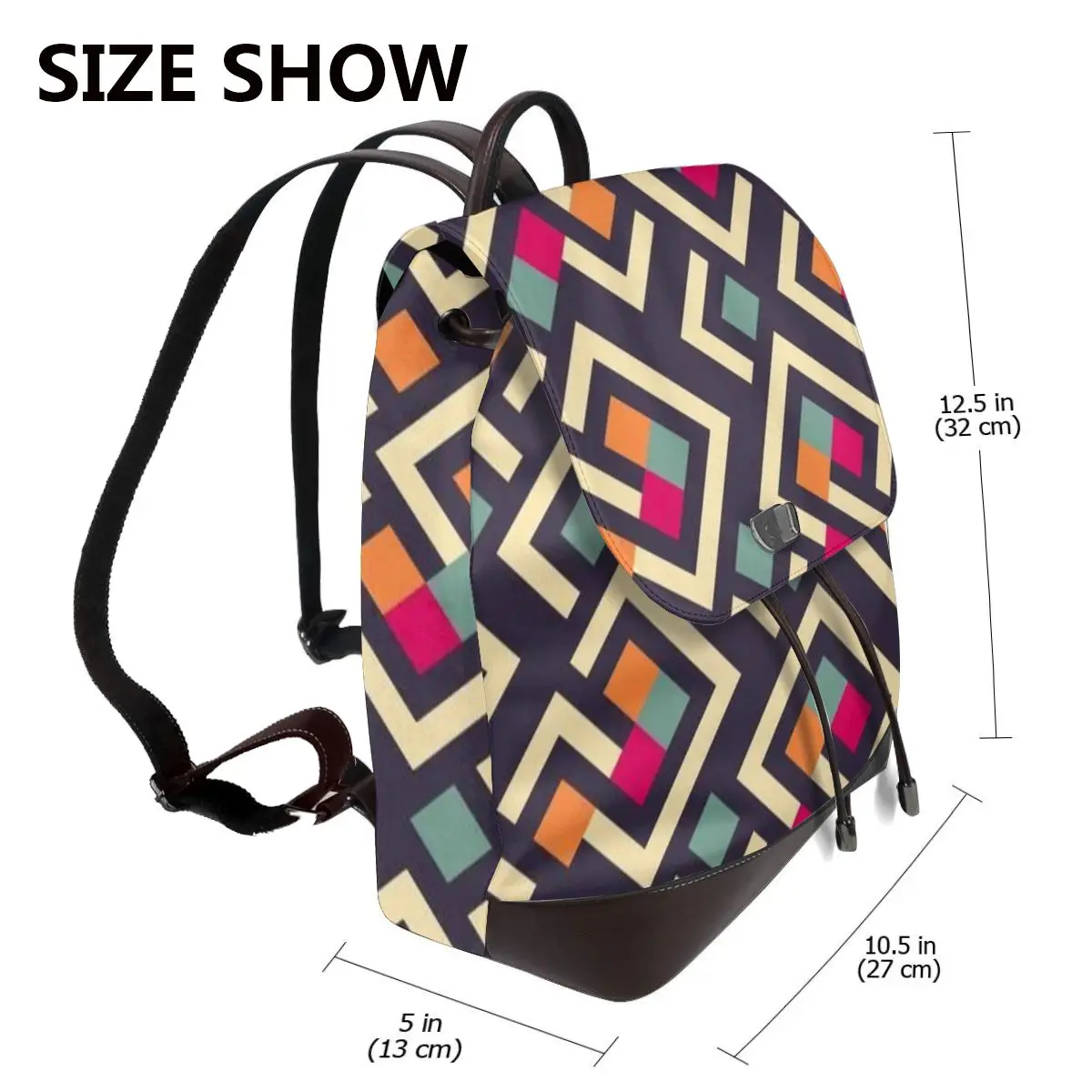 Art Geometric Printing Pattern New Hot Women's Backpack Designer High Quality  Simple Fashion Backpack Large Capacity Backpack