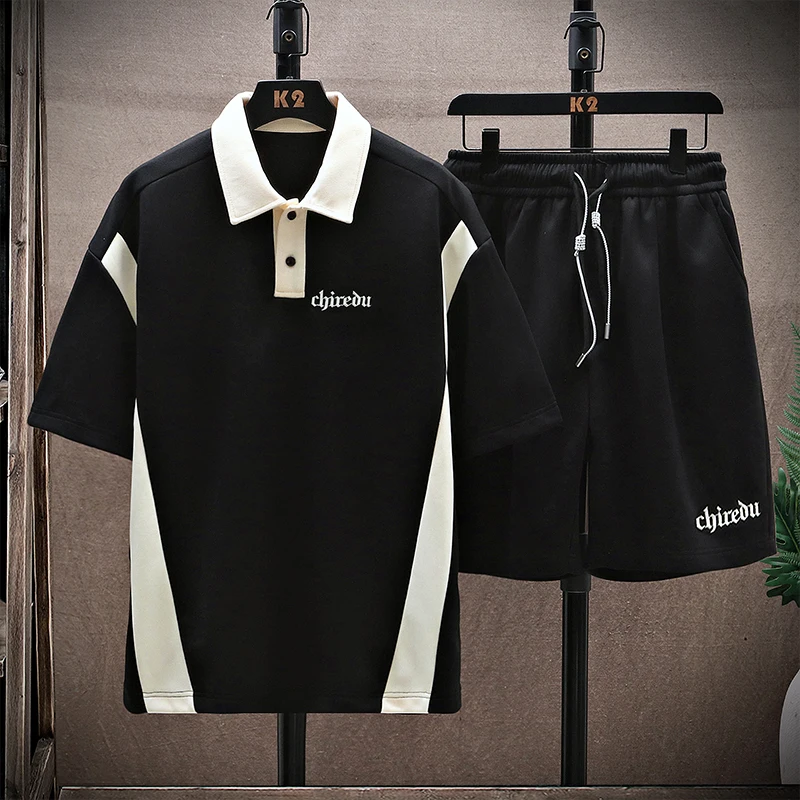 

Летний спортивный костюм для мужчин: повседневный комплект из двух предметов, модная свободная футболка с принтом из тонкого хлопка и льна.